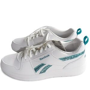 Reebok White Sneakers with Teal Accents size 6
